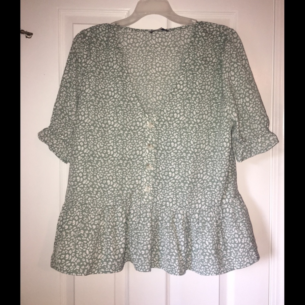 Sage green peplum top